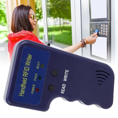 ciciglow RFID-Kopierer, Tragbarer 125-kHz-RFID-Kopierer, Lesegerät, Tragbarer Ausweis-Kopierer + 6 IC-Karten + 6 Beschreibbare Schlüsselanhänger