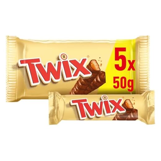 Twix Barritas de Chocolate con Leche, galleta y caramelo, Pack de 5 x 50g