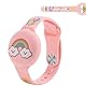 Kinder Wasserdicht für Airtag Armband: WUZUN Niedliches Cartoon-Design Verstellbar Versteckt für Apple Air Tag Halter, Silikon-Anti-Verlust-GPS-Tracker-Armbandhülle für Kleinkinder (rainbow)