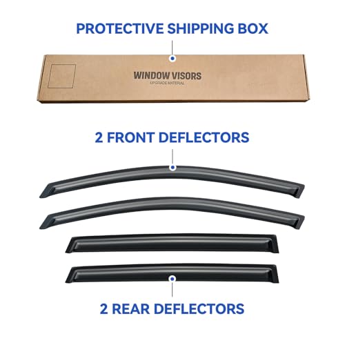 Image of Window Visors Rain Guards Shield for 2007-2013 Acura MDX, Out-Channel Window Vent Wind Deflectors Visors Shades for 07 08 09 10 11 12 13 Acura MDX