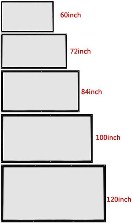 3D Wall Mounted Projection Screen Canvas LED Projector High Brightness 120 Inch-60inch for Home Theater(120 inch)