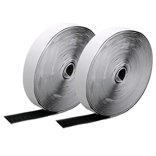 Scratch Autocollant Double Face, 8M x 2mm Extra Forte Velcro Adhésif Puissant Scratch Double Face Velcro pour Intérieur et Extérieur Cadre Fenêtre...