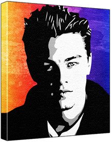 Leonardo Dicaprio - Pop Art Print (Grungy Paint Background) - 60 x 50 x 1.8 cm Deep Box Canvas