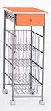  Metalcasa - Verdulero estrecho 4 cestas, 1 cajón, color blanco