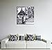 Wieco Art 4 Panels Large Canvas Prints Wall Art Europe Architectures Pictures Paintings for Living Room Kitchen Home Decor Modern Stretched and Framed Giclee Famous Buildings B & W Landscape