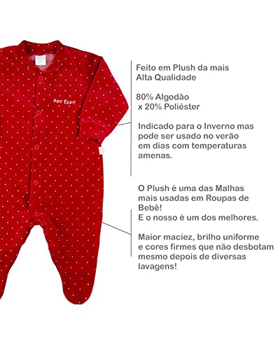 Kit Macacão Para Bebê Infantil Menina Feminino Plush Pijama Inverno Listrado Enxoval Maternidade Ver