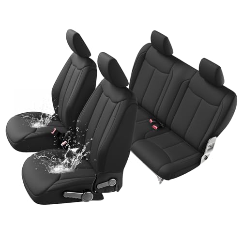 Image of GIANT PANDA Neoprene Seat Covers for Jeep Wrangler JK 2-Door (2013-2017), Neoprene UV&Waterproof, Foam Padded, Front & Rear Seat Covers(Black)
