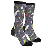 AIMASTZ Colorful Parrot Unisex Funny Novelty Funky Crazy Cool Crew Dress Socks
