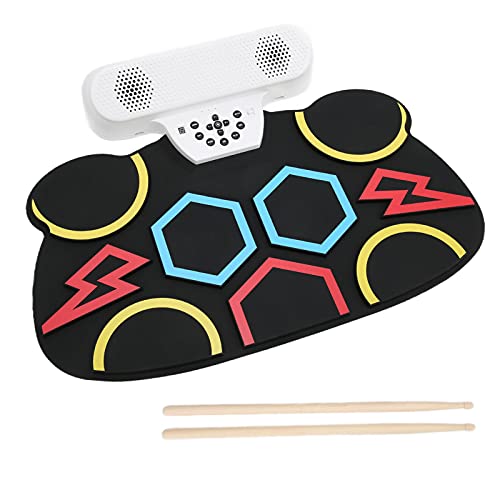 Roll-up drum draagbare coole dubbele hoorn elektronische drumset oefenpad drumkit zwart - Image 8