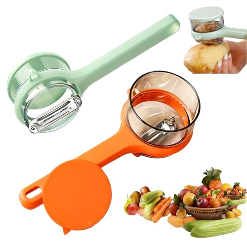 Image of 2PCS Upgrade Fruit Vegetable Peeler with Container, 2026 New Special Potato Peelers for Kitchen, Double-Sided Stainless Steel Apple Peeler with Box Storage