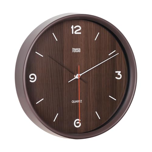Teesa Reloj Analógico de Pared Universal 30 cm TSA0048DB Marrón Oscuro