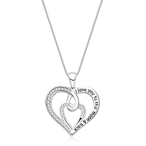 FANCYCD Jewelry for Women, Girlfriend Necklace, Heart Necklace for Women, I Love You Necklace, Wife Jewelry Present, Valentines Day Gift, Anniversary for Her, I Love You to the Moon and Back Necklace - Image 5