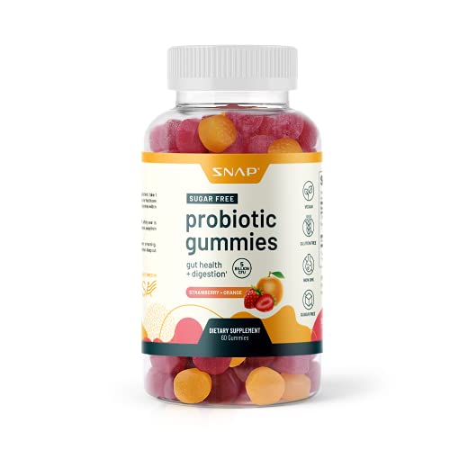 Sugar Free Probiotic Supplement Gummies - Gut Health, Digestion, Immune Support, Anti-inflammatory, 5 Billion CFU - Vegan Probiotics for Women, Men & Kids, Chewable Probiotic Gummy (60 Gummies)