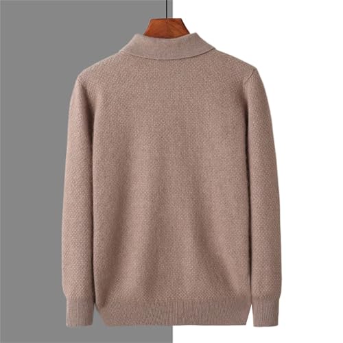 Men's Turn-Down Collar Jumper Winter Thick Warm Knit Simple Business Casual Pullover Sweater3