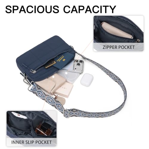 Image of Telena Crossbody Bags for Women Cross Body Purse with Guitar Strap | Lightweight Puffer Shoulder Bag for Travel