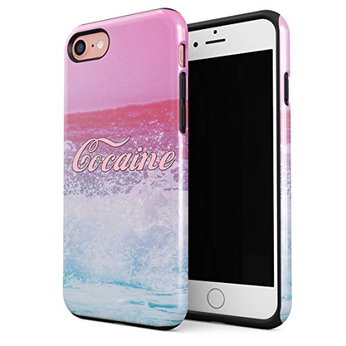 Cover Universe Coque House Étui pour iPhone 7/8 / Se 2020 Cocaine Drugs Waves Ocean Sea Case enveloppe de Protection Hybride Double-Couche PC Dur résistante aux Chocs + TPU