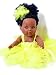 ALÂM 30 cm Bambola africana Nero Doll in tulle Principessa vestito fatto a mano Afro Bambola (Neon)