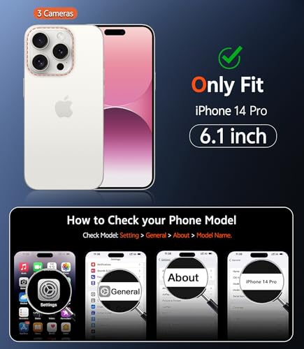 Image of FNTCASE for iPhone 14 Pro Case: Clear Magnetic Phone Cases with Screen Protector Compatible with Magsafe Slim Anti Yellowing Rugged Shockproof Protective Transparent Cell Phone Cover (B-Pink)