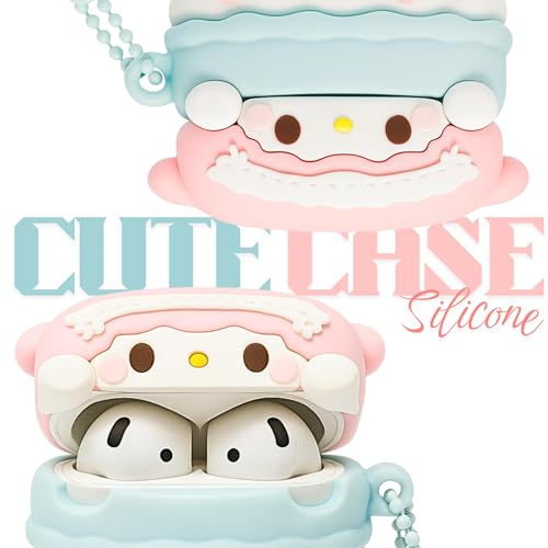 Image of Emoh Roced Case for AirPodS 4 (2024) with Keychain (ANC), Cute Cartoon Shockproof Protective Cover Compatible with Apple AirPods 4th Generation 2024 for Women and Boys (Cookie)