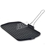 ILSA Bistecchiera in GHISA Inossidabile Dietella 23x36cm per Cottura Secondi e contorni, carni, arrosti, rolate, brasati, spiedini, Pesce e Verdure Made in Italy