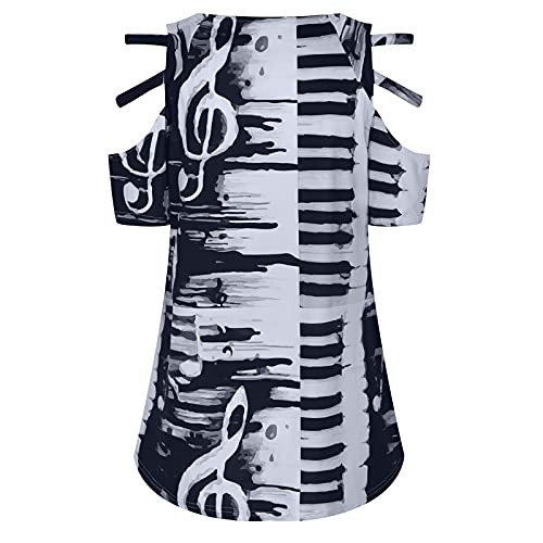 Tops For Women Sexy Casual,Womens Summer T Shirts Short Sleeve Tunic Strappy Cold Shoulder Tops 3/4 Sleeve Shirts For Women Plus Size Workout Tops Summer Tops Oversized Tshirt For Women #TOP3