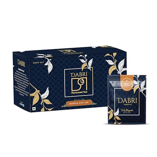 Image of Dabri Masala Tea Premium 50 Double Chamber Dip Tea Bags|Pack of 2 x 25 Bags|Kadak Masala Chai Patti Powder with Natural Spices|Rich Aromatic Blend|Boosts Immunity & Increases Energy Levels