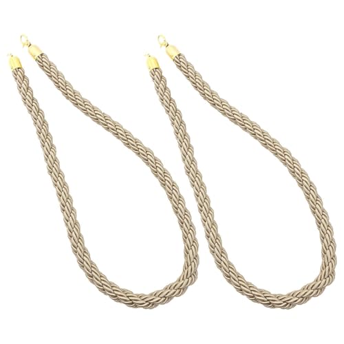 Corde de barrière beige pour poteaux de stanchion et gestion de foule en lot de 2