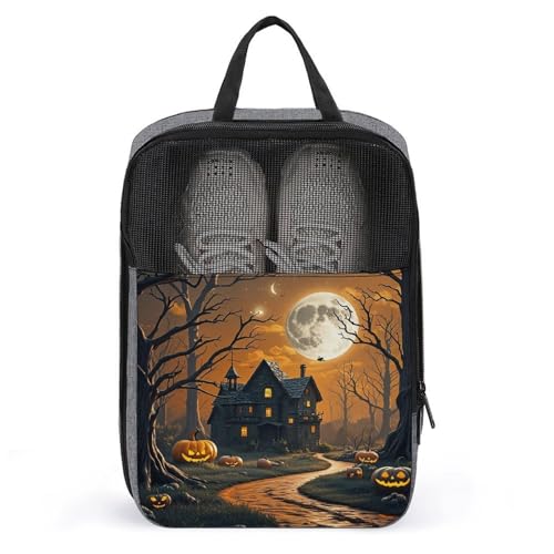 Bolsa de zapatos de Halloween Spooky con cremallera organizadora para viaje