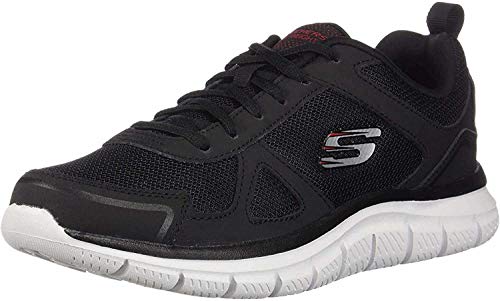 Skechers Track Scloric, Zapatillas Hombre, Negro (Black/White), 42 EU