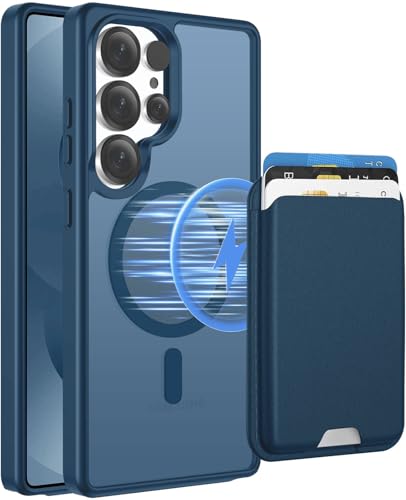 Ntwinro Magnetic for Samsung Galaxy S25 Ultra Case with Detachable Magnetic Wallet, Compatible with MagSafe, Credit Card Holder, RFID Blocking, Military Protective Slim Phone Cover, Deep Blue