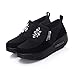 NAMENLOS Oscillazione Forza Fitness Scarpe Dimagrante Shape Up Ortopedia Walking Moda Donna Sneaker con Cuscino d'Aria Slip On Addestratori Platform Shoes,Nero,40