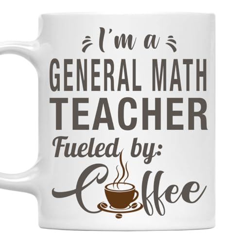 MONIZILUCKY I'm a General Math Teacher Mug, Fueled by Coffee Cup Gift