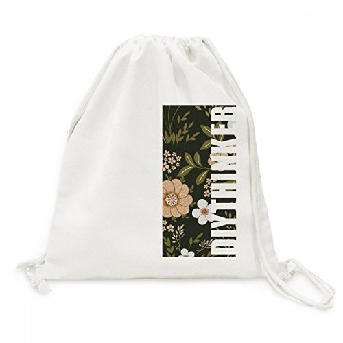 Sac a dos a cordon en toile Blanc Fleur Sauvage leger pour eviter la fatigue