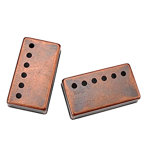 DRESSOOS 2個 選び出す ハムバッカーピックアップカバー ギターピックアップカバーアコースティック ギターピックアッププロテクター ピックアップ用保護カバー 金属 Brown