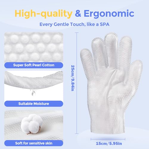 Image of Pet Cleaning Glove Wipes for Dogs & Cats, Hypoallergenic Deodorizing Disposable No-Rinse Grooming Wipes, Extra Thick Bathing Wipes,Perfect for Pet Dry Cleaning,Daily Care and Travel,6 pcs