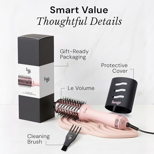 L'ANGE HAIR Le Volume 2-in-1 Titanium Blow Dryer Brush | Frizz Control Blowout Hair Dryer Brush for Drying and Styling | Volumizing Hot Air Styler for All Hairstyles | Oval Barrel | Blush - 60mm - image 8