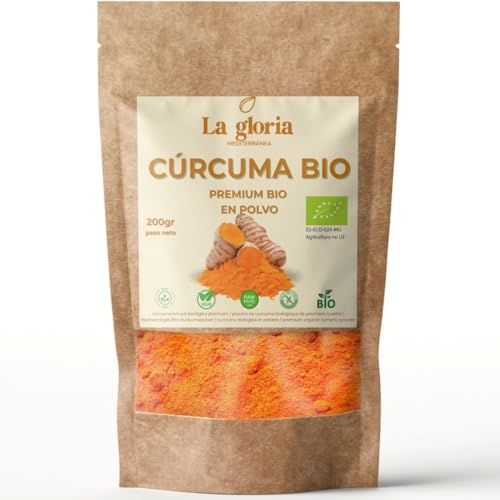 Cúrcuma en Polvo Ecológica 100% Bio Natural y Orgánica 200g | Alta en Curcumina | Superalimento Vegano
