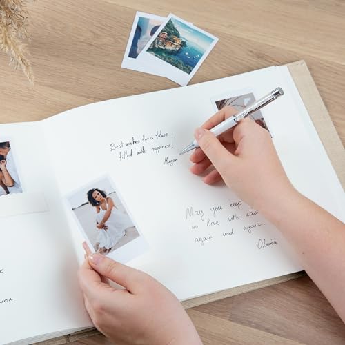 Linen Wedding Guest Book | Custom Photo Album for All Instant Pictures Sizes - Mini Wide Square | 4x6 2x6 Photo Booth Book | Wedding Guest Book Alternative by Arcoalbum
