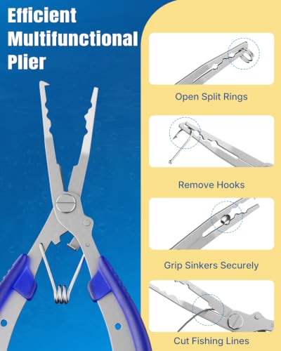 Image of Pawfly 250 Pcs Split Rings and Split Ring Pliers Kit for Fishing