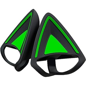Razer Orejas de gatito para auriculares Kraken: compatibles con auriculares Kraken 2019, Kraken TE – Strraps ajustables – Construcción resistente al agua – Verde