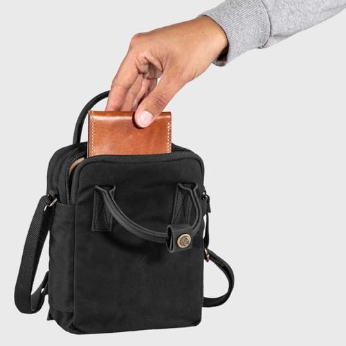 Fjällräven Kanken No. 2 Black Sling - Durable G-1000 Fabric, Premium Leather Details - Travel, Black, One Size