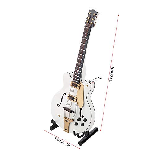 Redxiao Guitare Miniature en Bois modèle d’instrument, Blanc réplique de Guitare électrique avec boîte Ornements Home… - Les Beatles, Paul McCartney, John Lennon, RIngo Starr, George Harrison Redxiao Guitare Miniature en Bois modèle d'instrument, Blanc réplique de Guitare électrique avec boîte Ornements Home… – Image 8