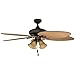 Honeywell Ceiling Fans Palm Valley, 52 Inch Tropical Indoor Outdoor Ceiling Fan with Light, Pull Chain, Three Mounting Options, 5 Palm Leaf Blades, Reversible Motor - 50506-01 (Bronze)