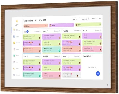 10.1 Inch Digital Calendar Chore Chart with Touchscreen - Full HD Interactive Display, Wall & Desk Mountable Family Planner, to-Do List & Meal Planner, Digital Picture Frame Gifts for Women Mom