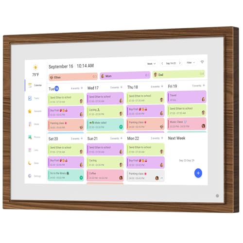 10.1 Inch Digital Calendar Chore Chart with Touchscreen - Full HD Interactive Display, Wall & Desk...