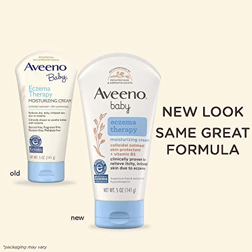 aveeno baby eczema therapy moisturizing cream with natural colloidal oatmeal and dimethicone for dry skin and baby eczema relief 5 oz buy online in bahrain at desertcart productid 1159432
