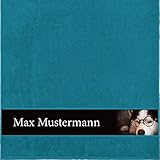 Duschtuch mit Namen - personalisiert - Motiv Tiere - Hund mit Brille - viele Farben & Motive - Dusch-Handtuch - petrol - Größe 70x140 cm - persönliches Geschenk mit Wunsch-Motiv und Wunsch-Name