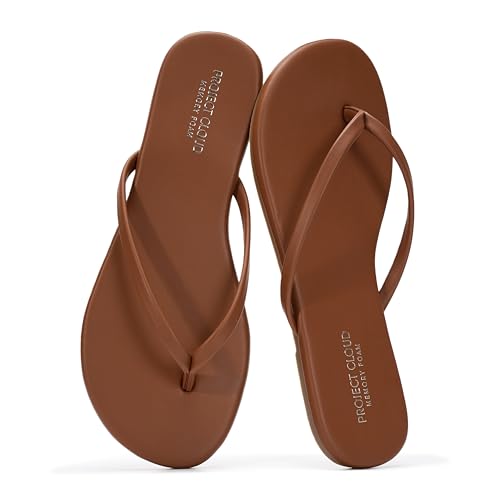 Image of Project Cloud Flip Flops for Women Footwear- Lightweight and Memory Foam Insole Sandals for Women 2026 - Durable Non-Slip Beach Essentials Flats for Women Sandals (Foundations)
