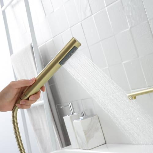Robinet baignoire or brossé mitigeur monocommande avec bec de 22.5cm - 4