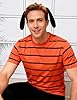Funny World Men's Cotton Striped T-Shirt Crew Neck Short Sleeves Basic Casual Top, Orange and Black, Medium #5